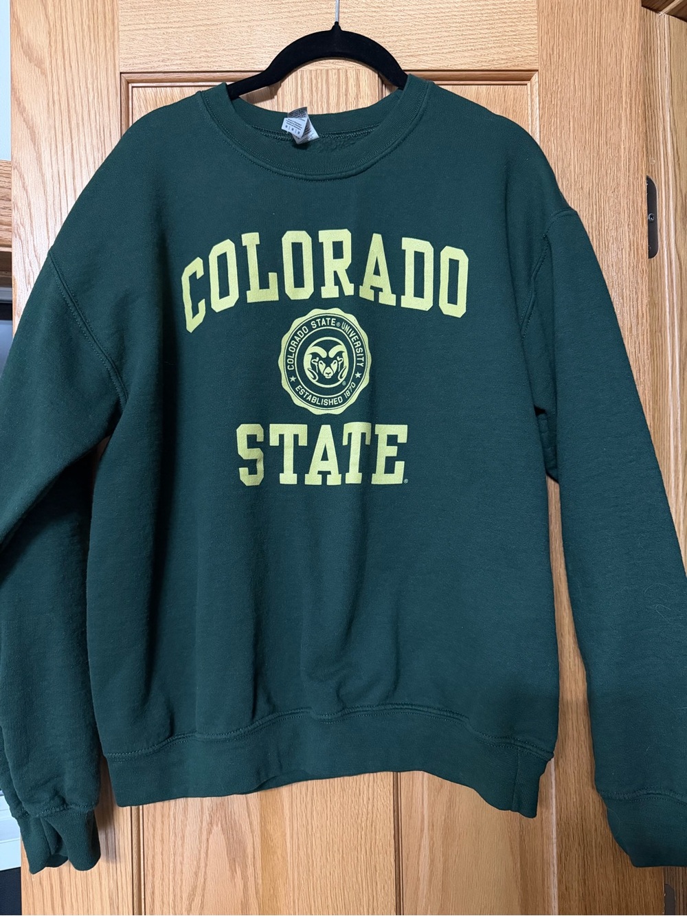 Gildan Forest Green Colorado State Crewneck with Yellow Print